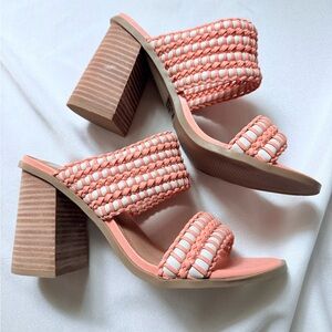 DV by Dolce Vita Coral and White Heeled Sandals